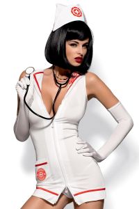 Obsessive Emergency Dress + stetoskop - biały