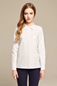 Biała koszula oversize z bawełny oxford MISEBLA M0158