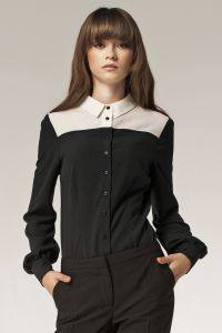 Elegancka koszula NIFE czarno-biała b29