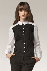 Dwukolorowa koszula NIFE czarno-biała k40
