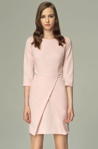 Sukienka z zakładkami MISEBLA różowa SU0004