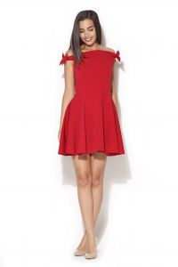 Sukienka z kokardami KATRUS czerwona K170